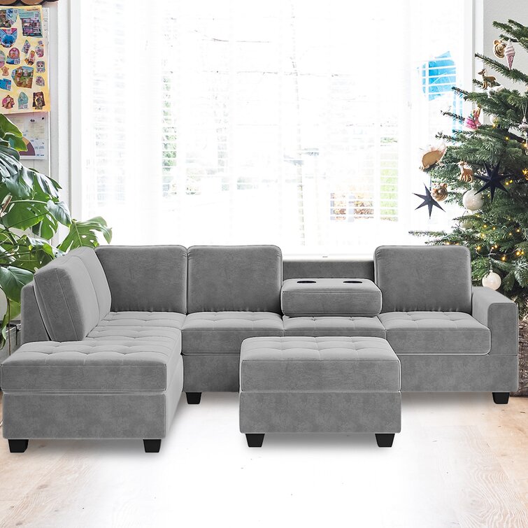 Klaussner killian online sectional with ottoman